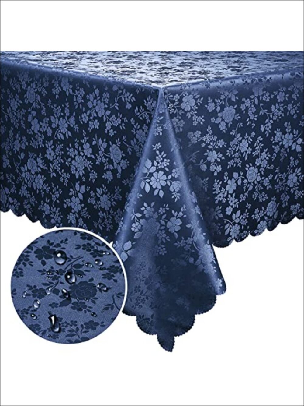 Smiry Waterproof Heavy Duty Vinyl Tablecloth 60 x 84 Inch Floral Embossed